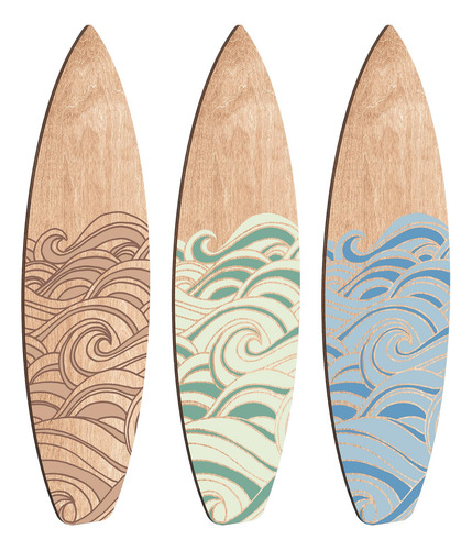 3 Pieza Tabla Surf Madera Decoracion Playa Para Dormitorio