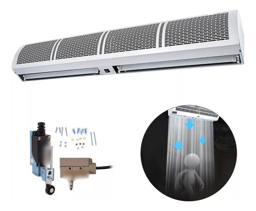 Cortina De Aire Industrial 150 Cm 2500 Cfm 2 Velocidades Color Blanco