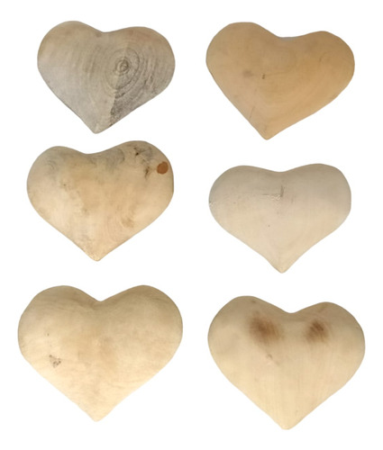 Paquete De 10 Corazones De Madera De Copal Sin Pintar-oaxaca