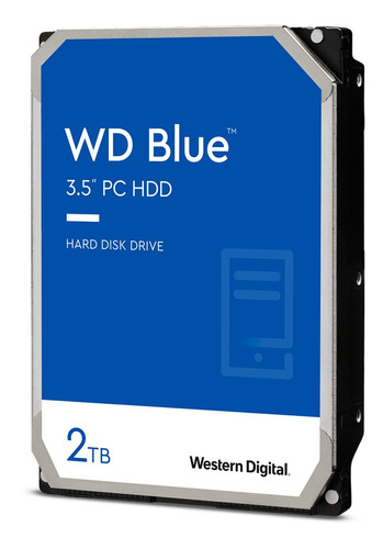 Disco rígido Western Digital Blue, 2 TB, 7200 rpm, cache de 256 MB, cor azul