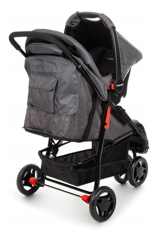 Imagem 2 de 10 de Carrinho De Bebe Travel System Delta - Cinza Grid - Voyage