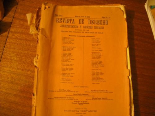 Revista  De Derecho Mayo Y Junio De 1932 Nº3-4