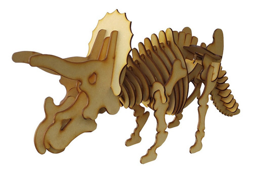 Imagen 2 de 6 de Rompecabezas 3d Dinosaurio Triceratops Para Armar