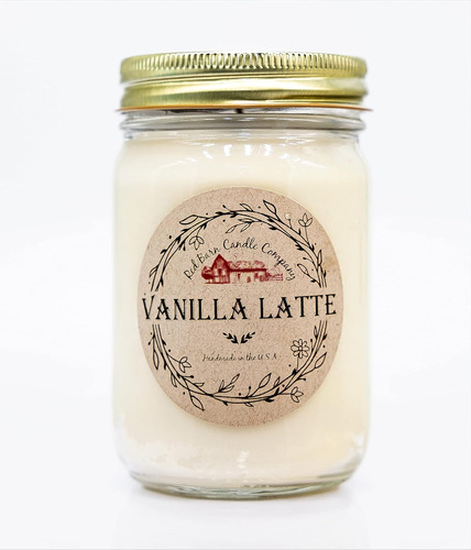Vela De Aromaterapia Vanilla Latte De 12 Oz, 100% Cera De So