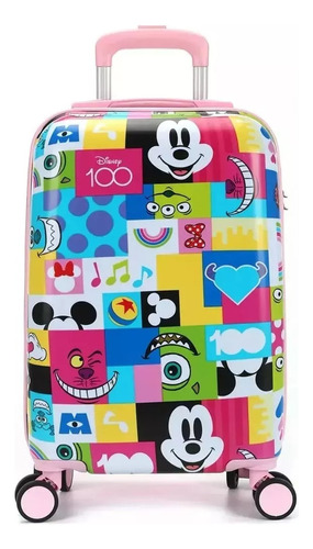 Mala Malinha Mochila Escolar Disney Bordo 4 Rodinhas 360°