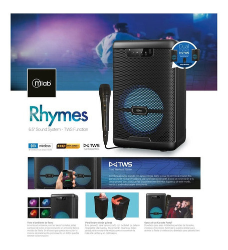 Parlante Microlab 9100 Portátil Negra Rhymes Relojesymas Neg