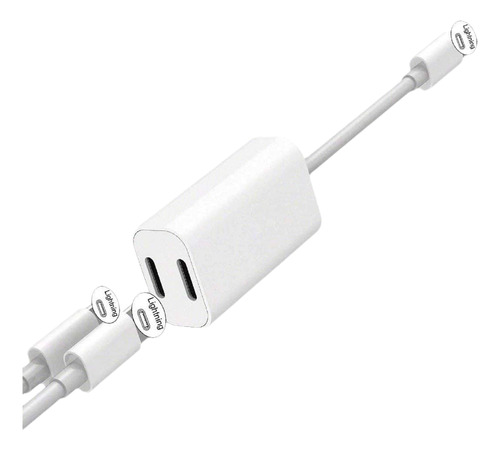 Adaptador Y Divisor Para iPhone, 2 En 1, Audio Y Carga