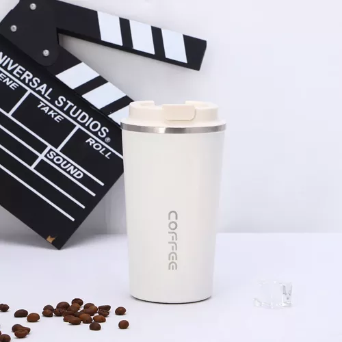 Vaso Mug Termico Coffee 380ml De Viaje Con Tapa Doble Acero