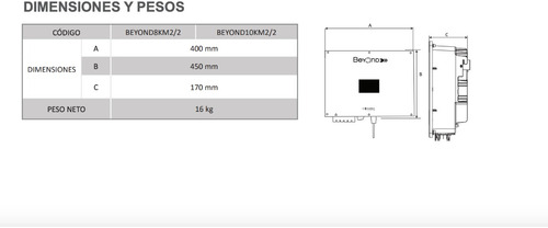 Inversor Solar Monofasico 10 Kw Connera Beyond Beyond10km2/2