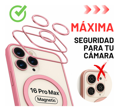 Funda Para Celular Magsafe Compatible Iphone 16 Pro Max Rosa Pastel