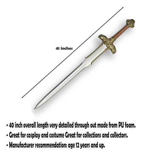 Espada De Espuma Medieval 102 Cm Para Cosplay Y Halloween
