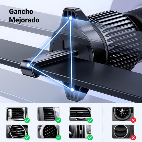 Ugreen Soporte Celular Auto Magsafe Magnético Porta Celular Para Auto Con Gancho Metálico Para Rejilla De Ventilación