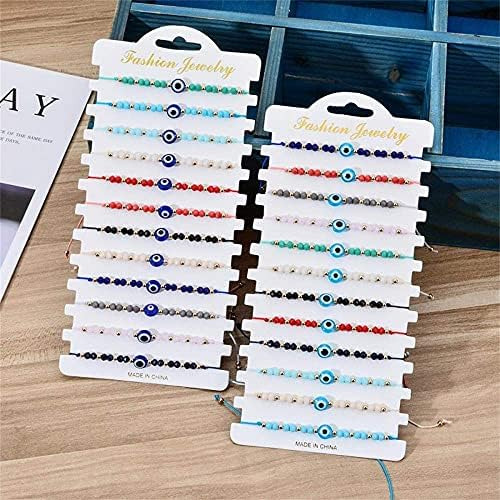 12 Pulseras Coloridas Con Cuentas De Mal De Ojo, Hamsa, Hech