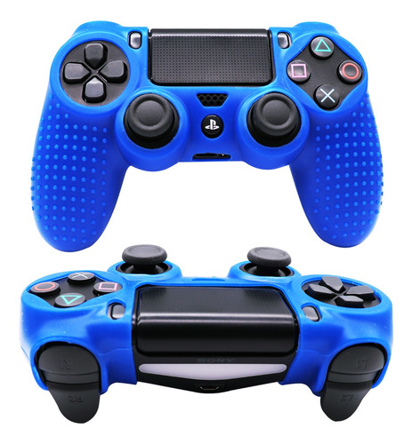 Imagen 5 de 9 de Funda Silicona Antideslizante Joystick Ps4 + 2 Grips