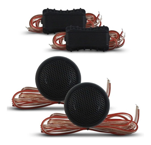 Kit Mini Tweeter Automotivo Class Tw Hurricane 50w Rms Par Cor Preto