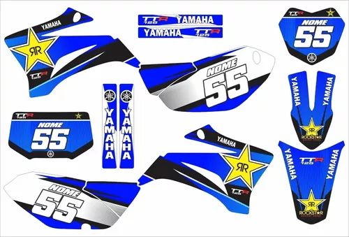 Kit Adesivo Moto De Trilha Ttr 230 Fox Raposa Azul Ttr13