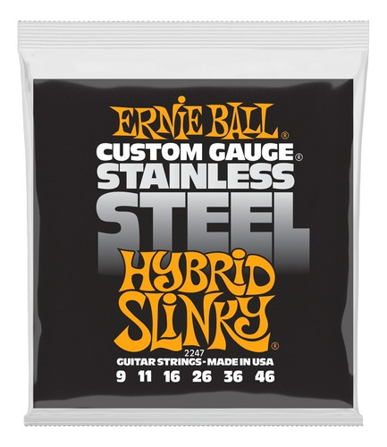 Ernie Ball 2247 Set Cuerdas Guitarra Eléc Hybrid Slinky 9-46