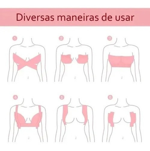 Sutiã Invisível Adesivo Fita Sustentação Seios Levanta Peito