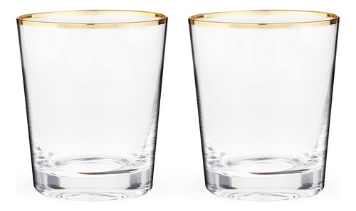 Vasos Tumbler Gilded, Juego De 2 Vasos De Cóctel De Vi...