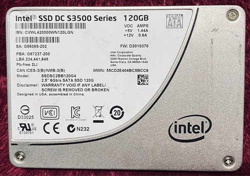 Disco De Servidor, Ssd Intel S3500 Series 120gb