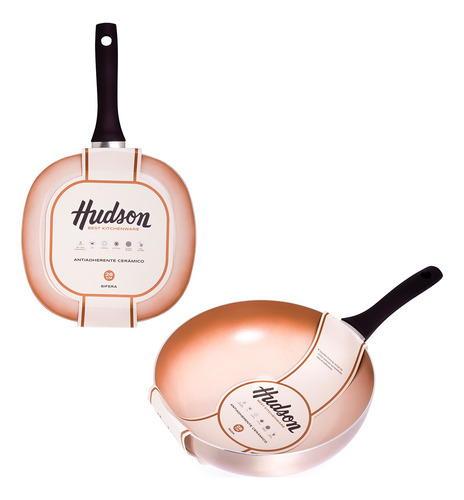 Set X2 Bifera 26cm + Wok 28cm Hudson Antiadherente