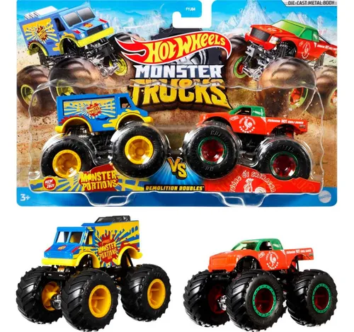 comprar Monster Trucks Veículo de Brinquedo Pacote Surpresa 2 Carros Escala 1:64 Hot Wheels