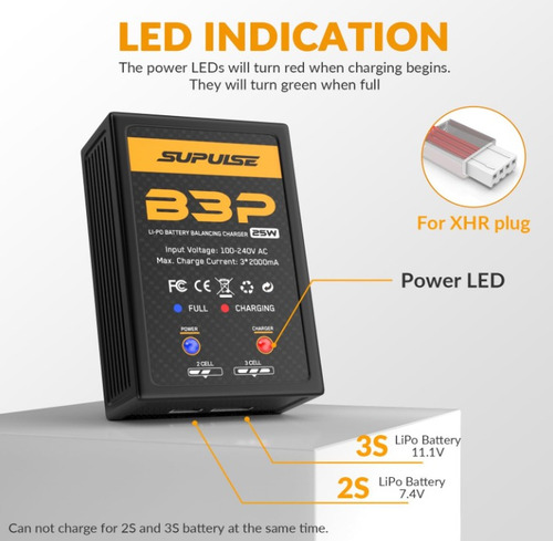 Cargador De Batería Lipo 2s & 3s B3 Pro 25w 220v Supulse
