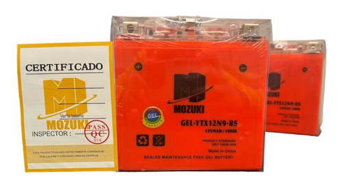 Batería De Moto Gel Mozuki 9ah 12v Cod Ytx12n9-bs