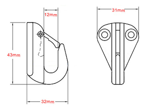 2x Gancho De Defensa Snap De Material Acero Inoxidable Para