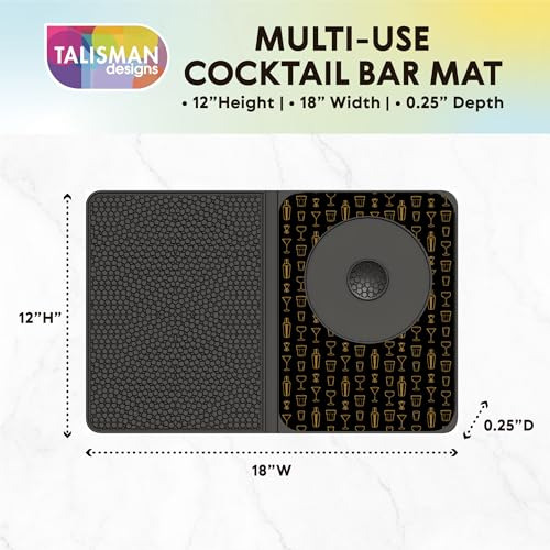 Talisman Designs Multiuse Cocktail Bar Mat Black