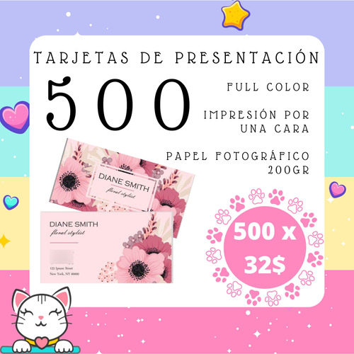 Tarjetas De Presentación Una Cara Papel Fotográfico 500