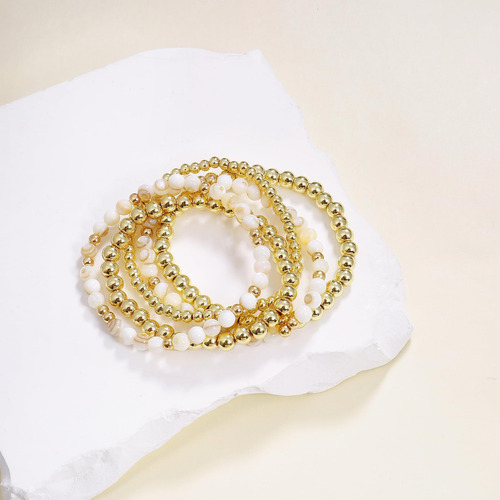 Una Nube De Oro Pulseras Con Cuentas De Oro Para Mujeres De