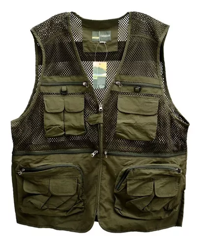  Chaleco táctico ultraligero para pesca, camping, hombre,  transpirable, para fotografía, viajes, con múltiples bolsillos, chaleco  verde militar : Ropa, Zapatos y Joyería