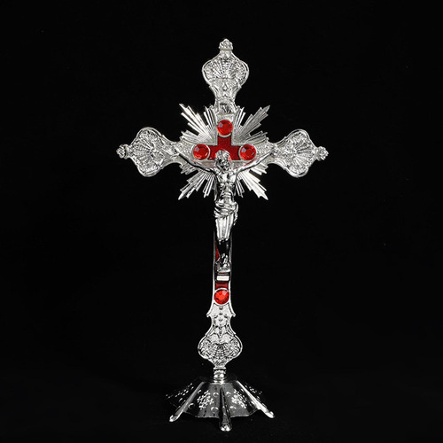 Reliquias De La Iglesia Jesús En El Soporte Cruz De Plata