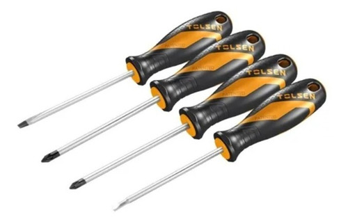 Set De 4 Pcs Destornillador Pala/estria Tolsen