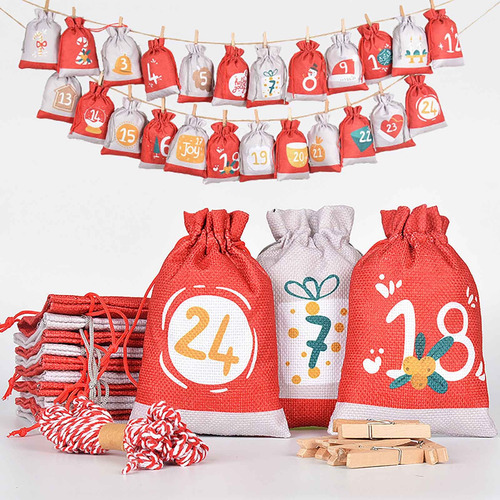 Set Digital De 24 Caramelos De Navidad, Decoración, Paquete