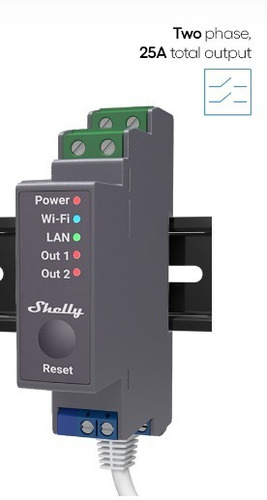 Imagen 1 de 4 de Shelly Pro 2 - Relé Wifi Iot Profesional - Riel Din