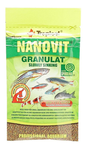 Ração Para Peixes Nanovit Granulat 10g Sachê Tropical