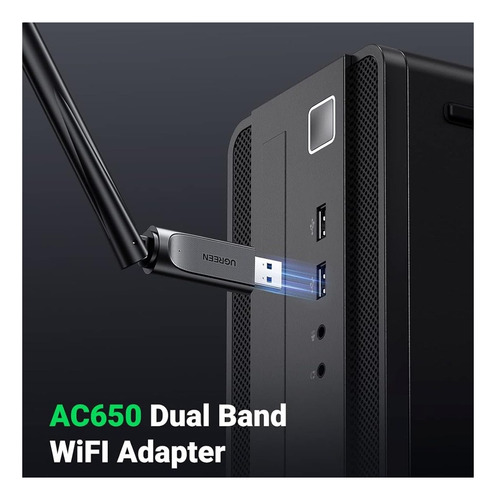 Adaptador Antena Usb Wifi Inalámbrico Ac650 Doble Banda 6dbi