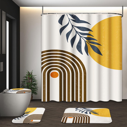 Juego De Cortinas De Ducha Bohemias De Mediados De Siglo