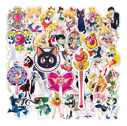 50 Pegatinas De Dibujos Animados De Sailor Moon