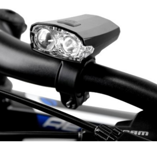 Luz Delantera Recargable Usb Doble Led Bicicleta Alto Brillo