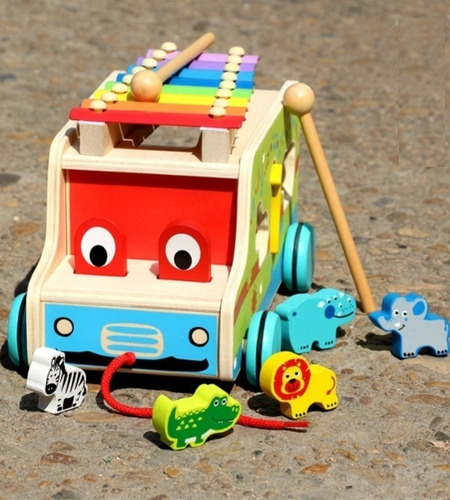 Juguetes De Madera Niños Didáctico Multifuncional Xilófono