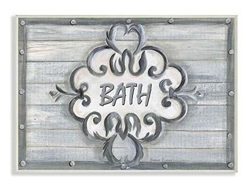 Stupell Casa Azul Baño Privado De Baño Placa Rectangular