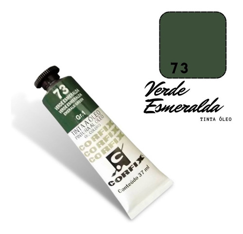 Tinta Óleo 37ml G1 073 Verde Esmeralda Corfix