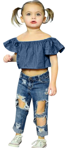 Blusas Con Hombros Descubiertos Para Niñas Y Pantalones Vaqu