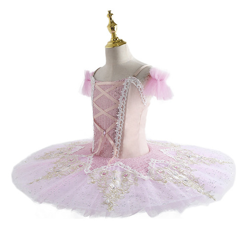 Vestido De Ballet Para Niños Con Tutús Con Flores Y Lentejue