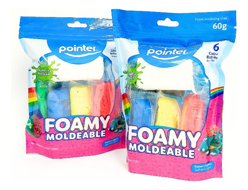 Dos Paquetes De Foamy Moldeables 6 Colores Pointer