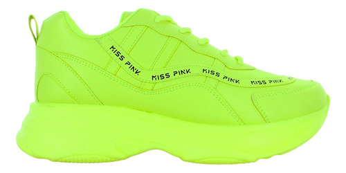 Miss Pink Tenis Urbano Amarillo Neon Mujer 81604