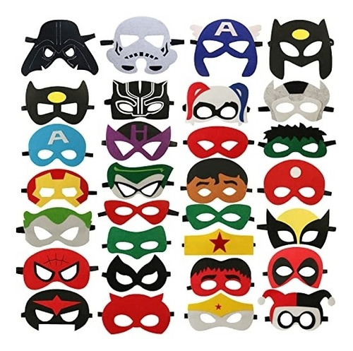 Máscaras Paquete De 30 Máscaras De Superhéroe Ajustables
